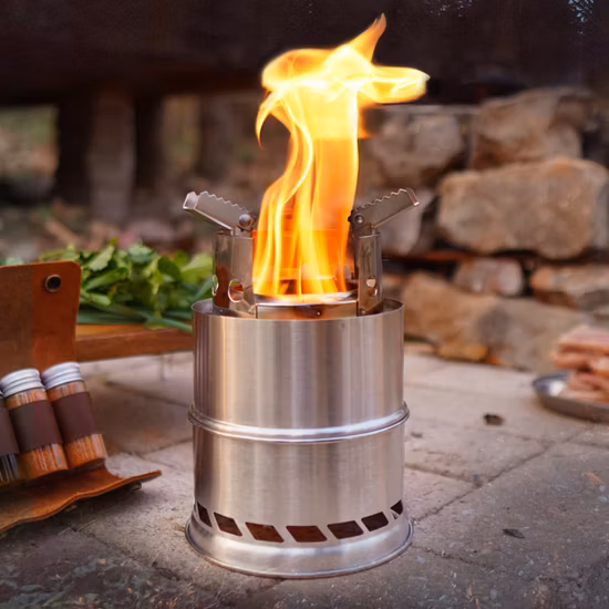 Outdoor Foldable Firewood Camping Wood Stove Alcohol Stove Smokeless Charcoal Stove