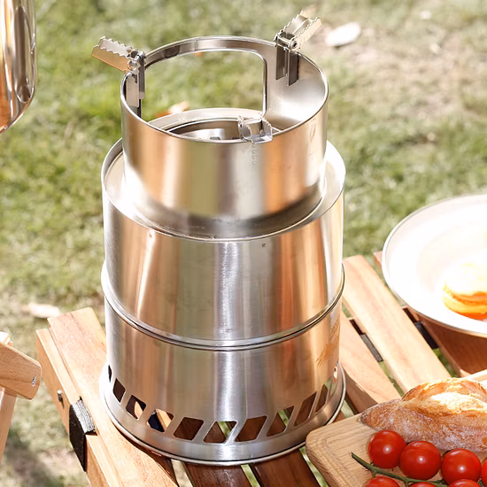 Outdoor Foldable Firewood Camping Wood Stove Alcohol Stove Smokeless Charcoal Stove