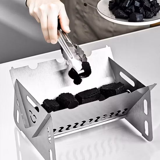 Folding Barbeque Charcoal Grill Stainless Steel Grill Pyramid Grill Fire Grill Bonfire Stove BBQ Bl18062