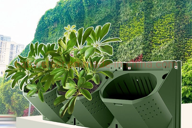 3D Greening Pot Fence Retaining Wall Vertical Greening Planting Groove Home Garden Growing Wall Vertical Flowerpot Wall with Drop Irrigation System Wall Hanging