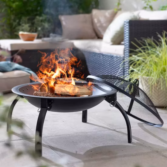 Hergestellt in China, Eisen-Metall-Feuerstelle, Outdoor-Garten, Multifunktions-BBQ-Grill, runde Feuerschale