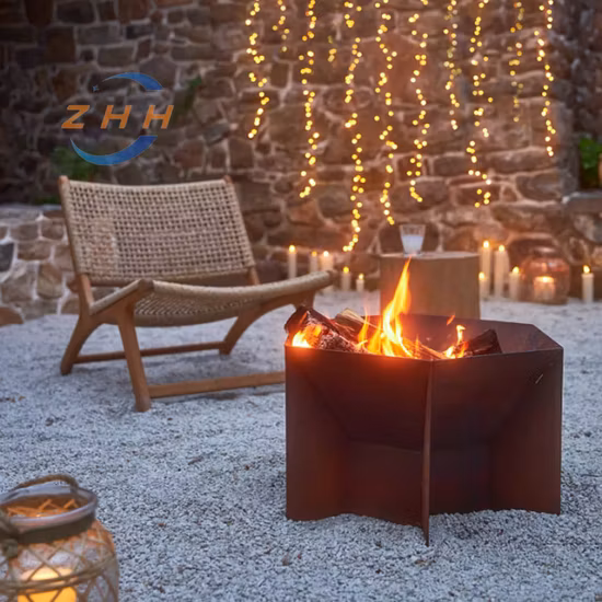 Corten-Holzbrenner-Grill für den Garten im Freien mit Standfeuer-BBQ-Grill