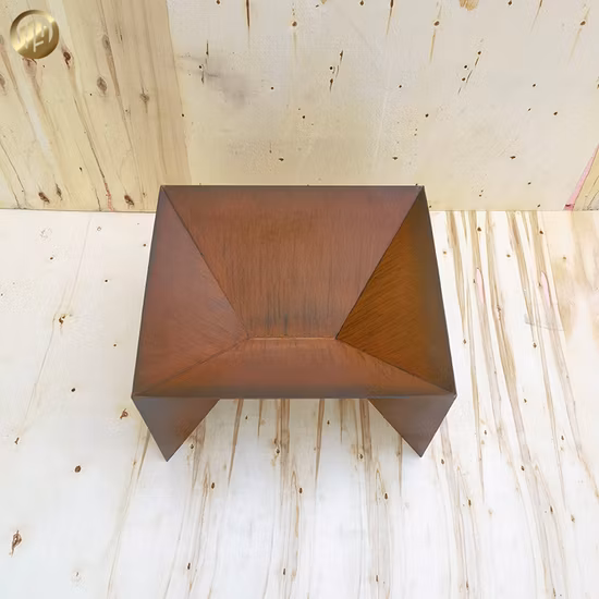 Runde Feuerschale für den Garten, Holz, Cortenstahl, Feuerstelle für den Außenbereich, Grill